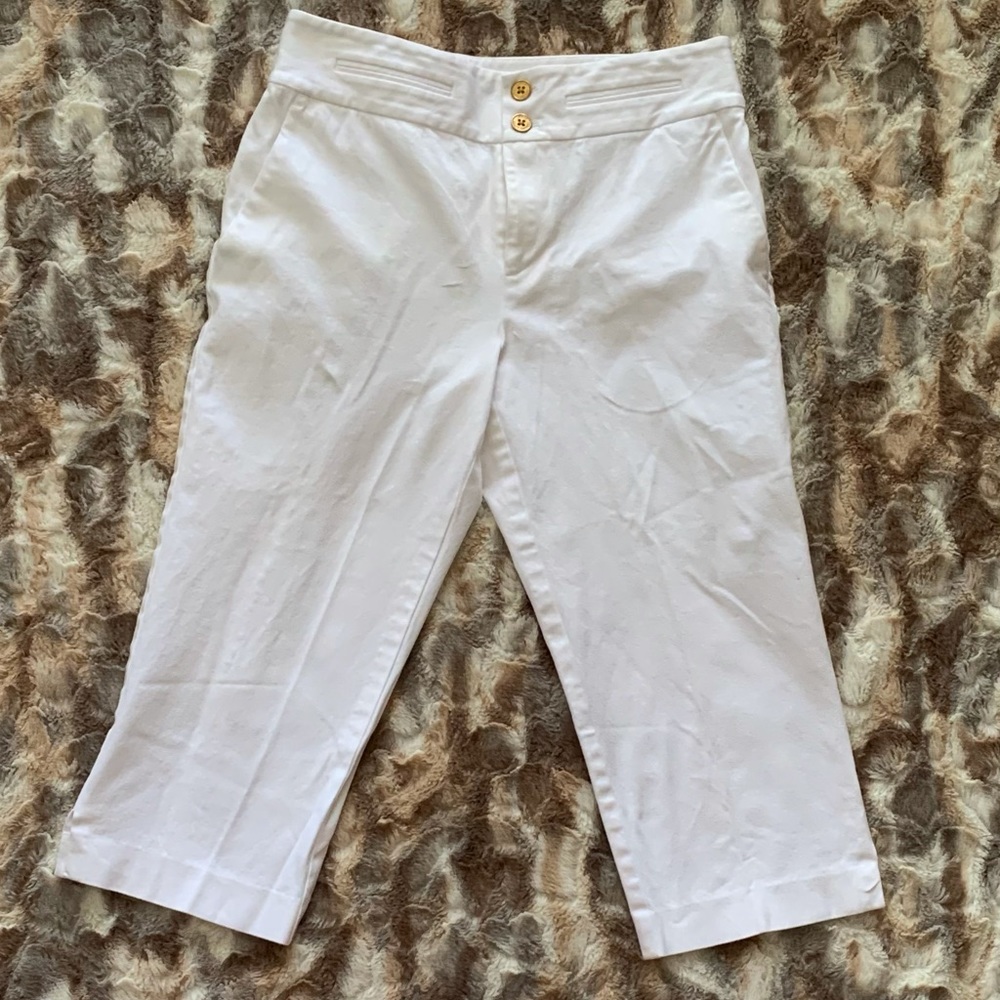Lauren by Ralph Lauren White Cotton Capris